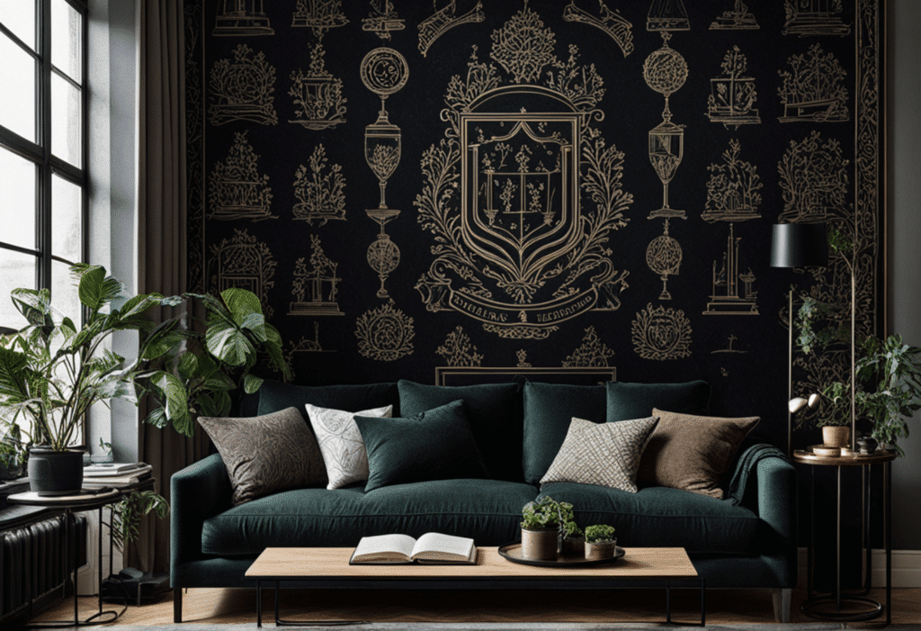 dark academia decor living room