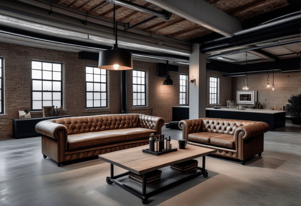 industrial home decor aesthetic living room pictures