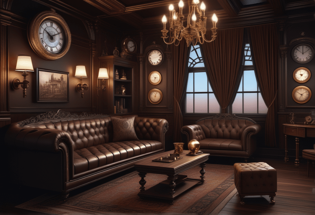 steampunk victorian home decor aesthetic living room pictures