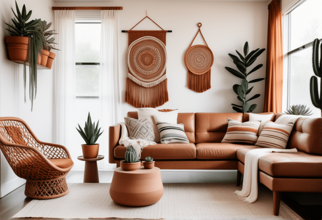 Modern Boho home decor aesthetic style living room pictures