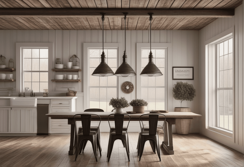 modern farmhouse home decor aesthetic style dining room