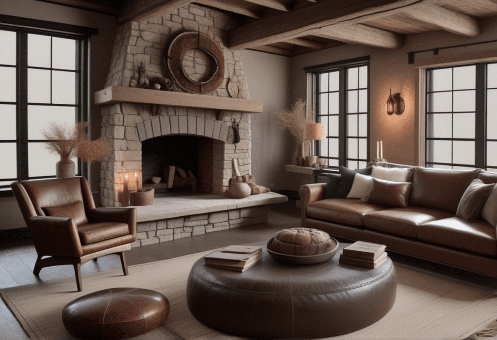 modern rustic home decor aesthetic style living room