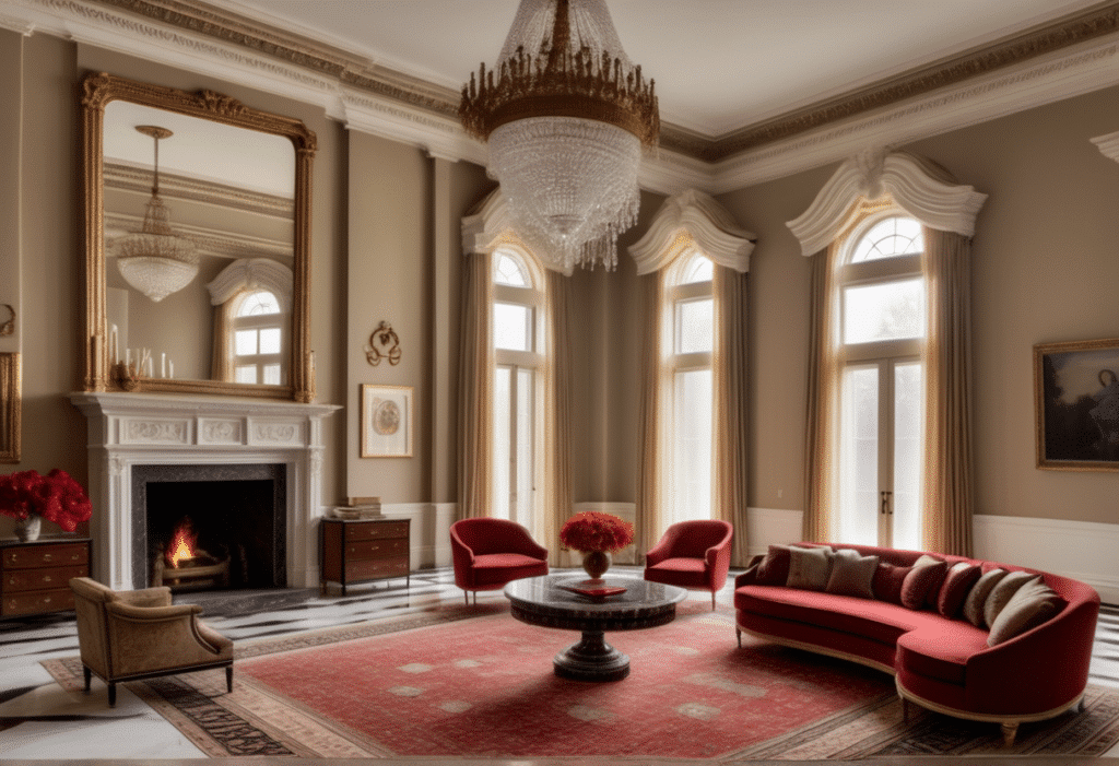 Neoclassical Colonial home decor aesthetic style living room pictures