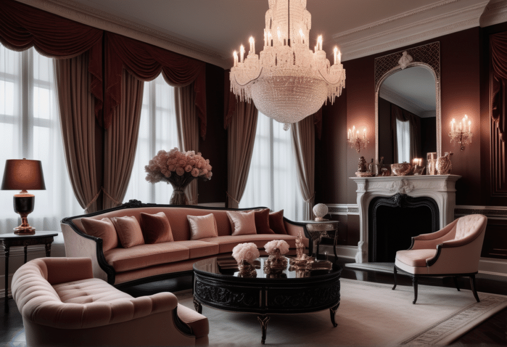 regency hollywood glam home decor aesthetic living room pictures