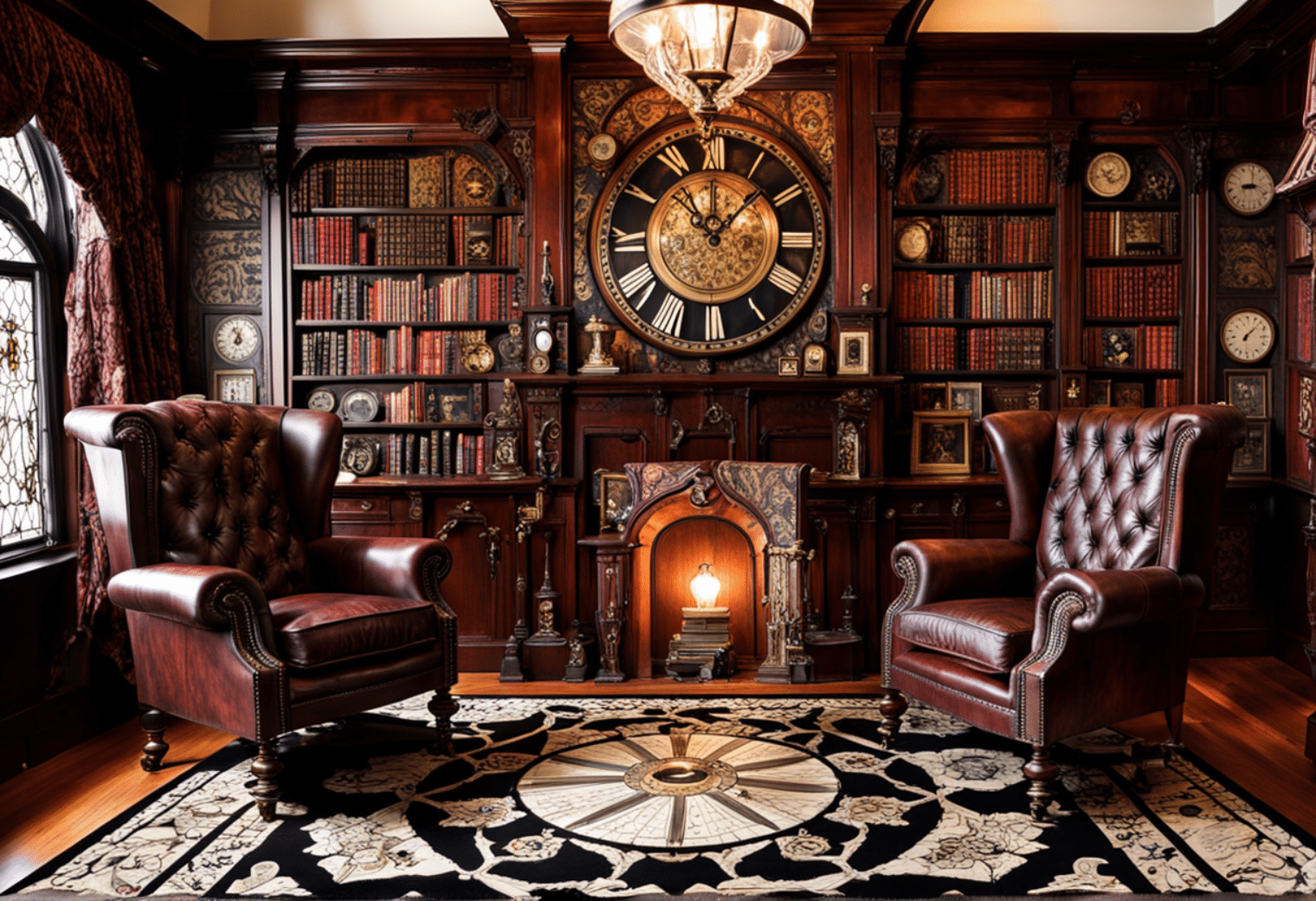steampunk decor in home living room design