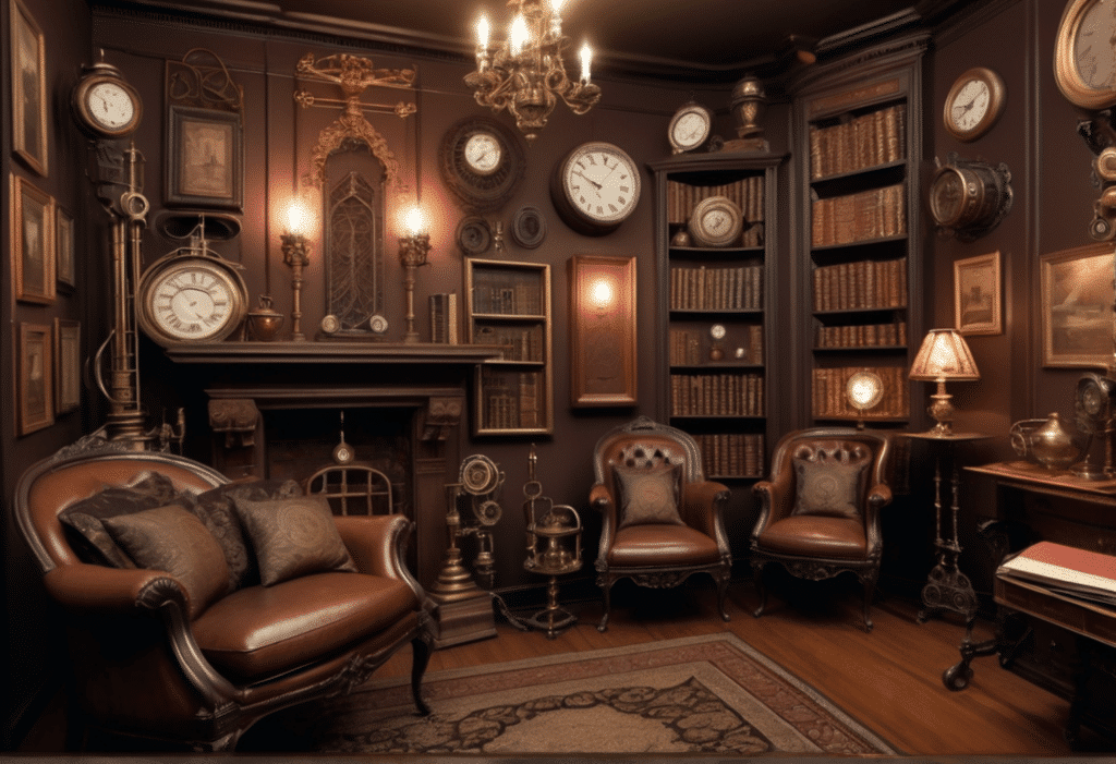 steampunk victorian style home decor aesthetic