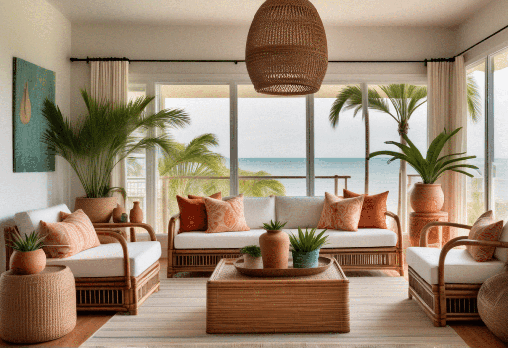 tropical coastal home decor aesthetic living room pictures