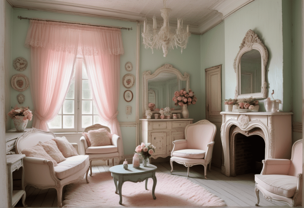 vintage shabby chic home decor aesthetic living room pictures