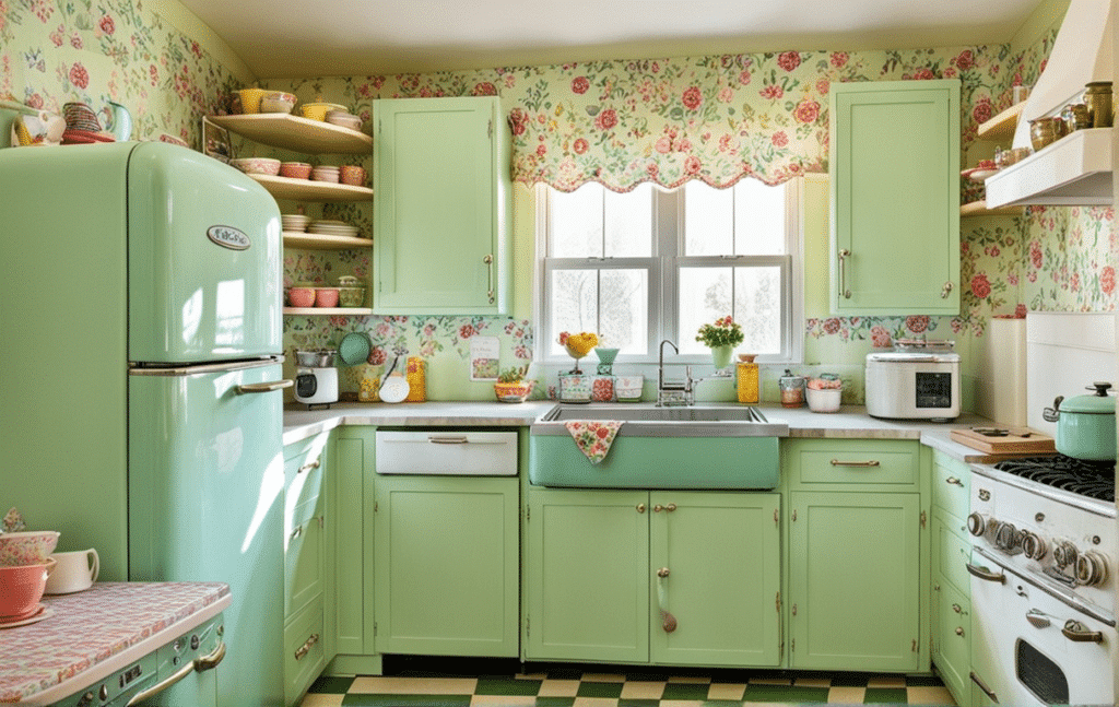 vintage kitschy kitchen decor ideas