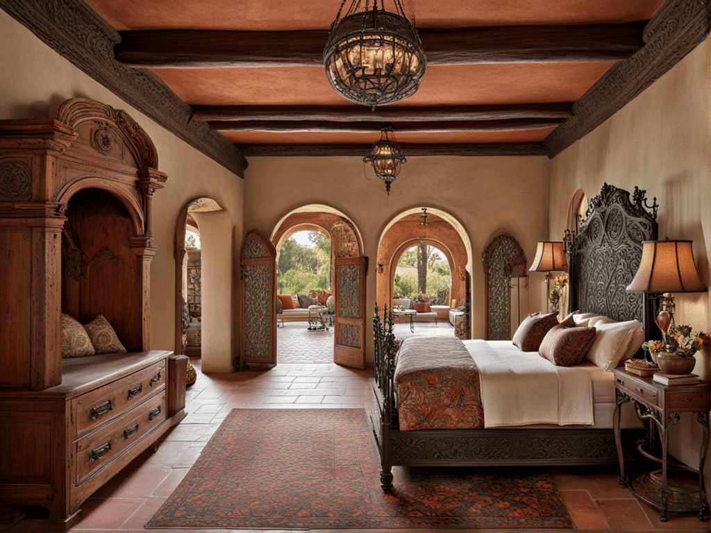 Spanish style house bedroom