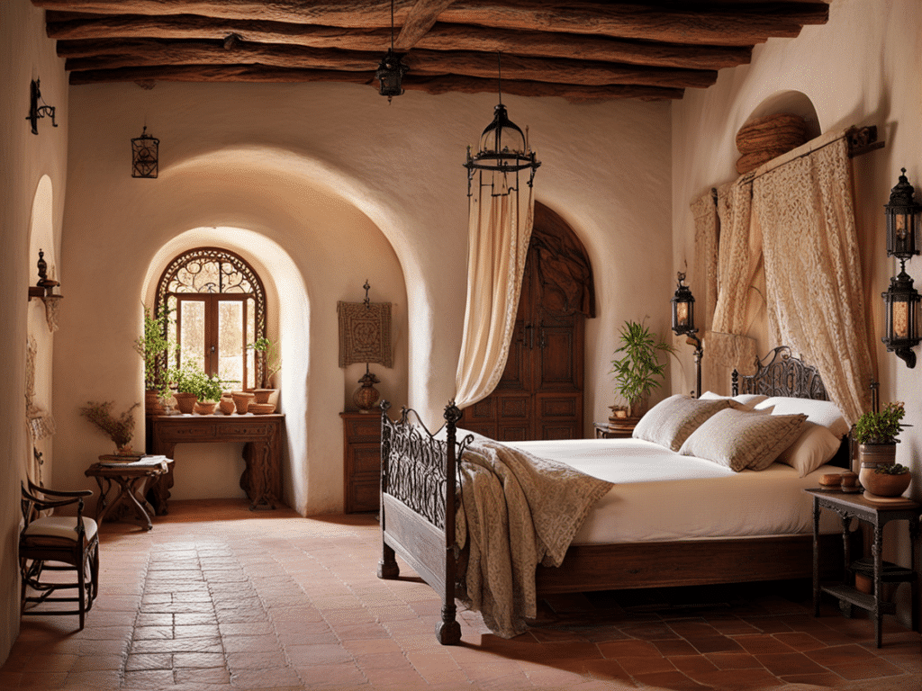 Spanish style house bedroom