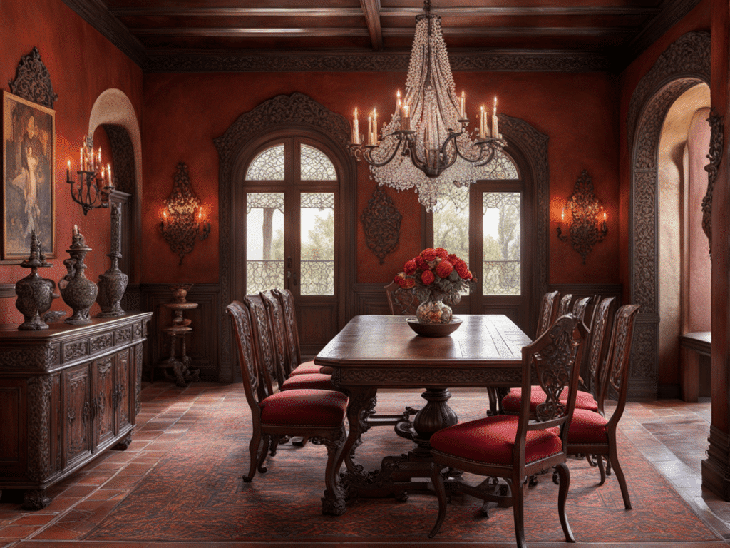 Spanish style house dining room