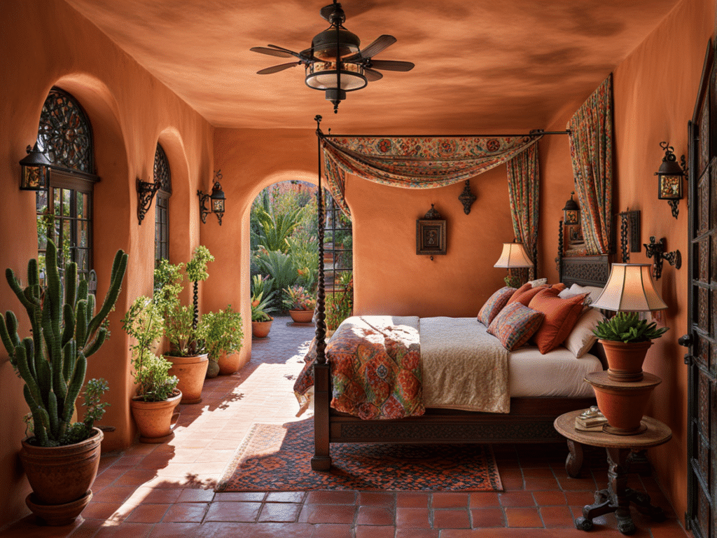 Spanish style house bedroom