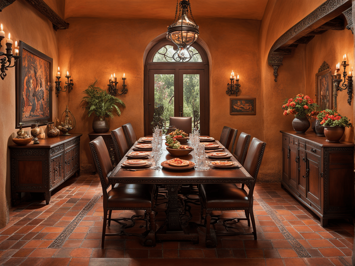 Spanish style house dining room