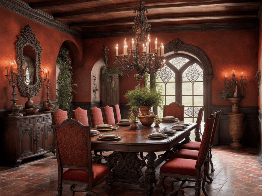 Spanish style house dining room