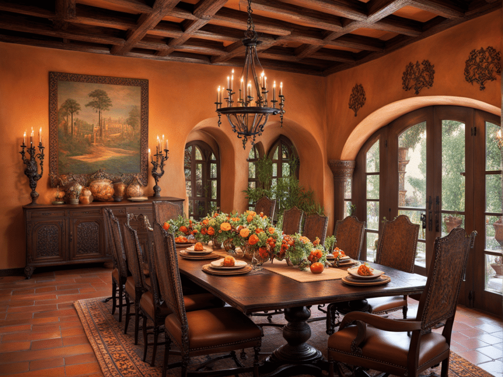 Spanish style house dining room