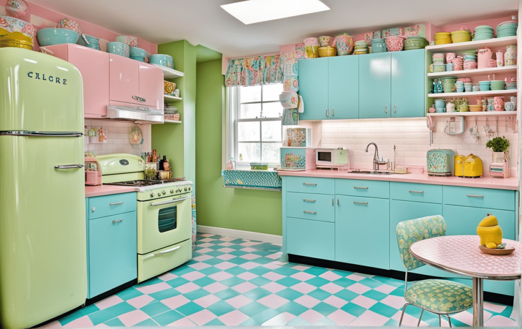 vintage kitschy kitchen decor ideas