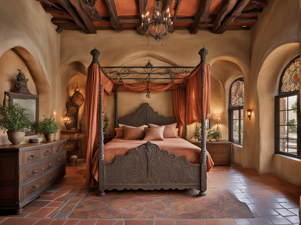 Spanish style house bedroom