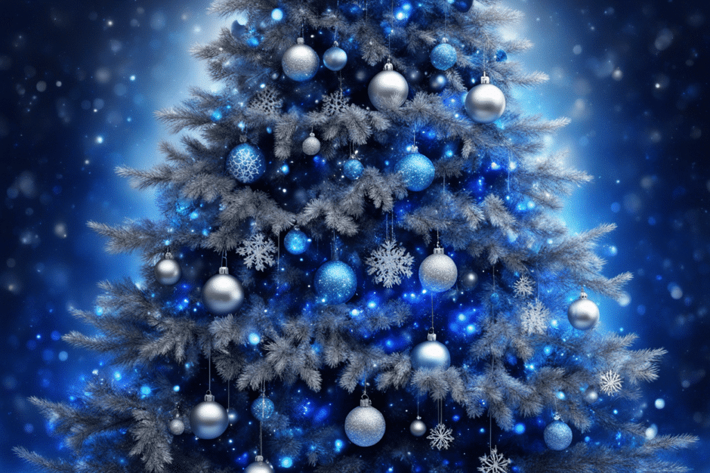 blue Christmas tree decorations