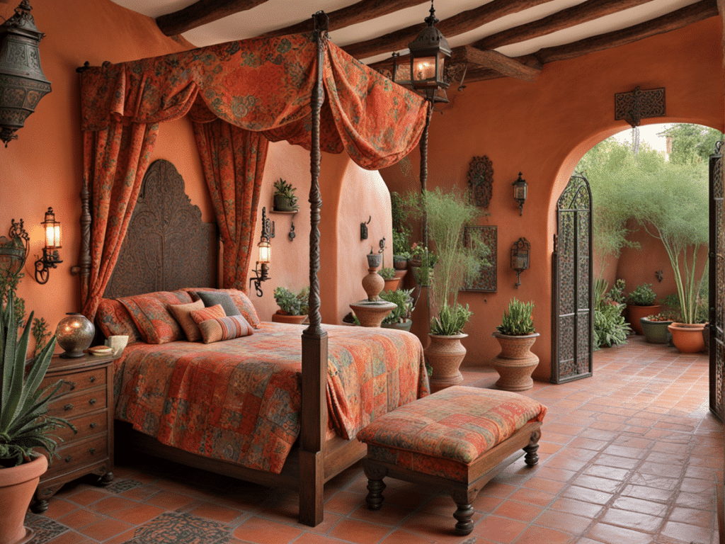 Spanish style house bedroom