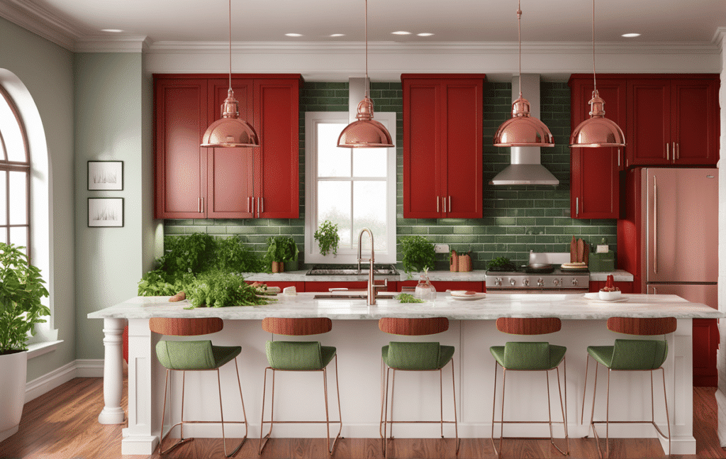 red kitchen cabinets