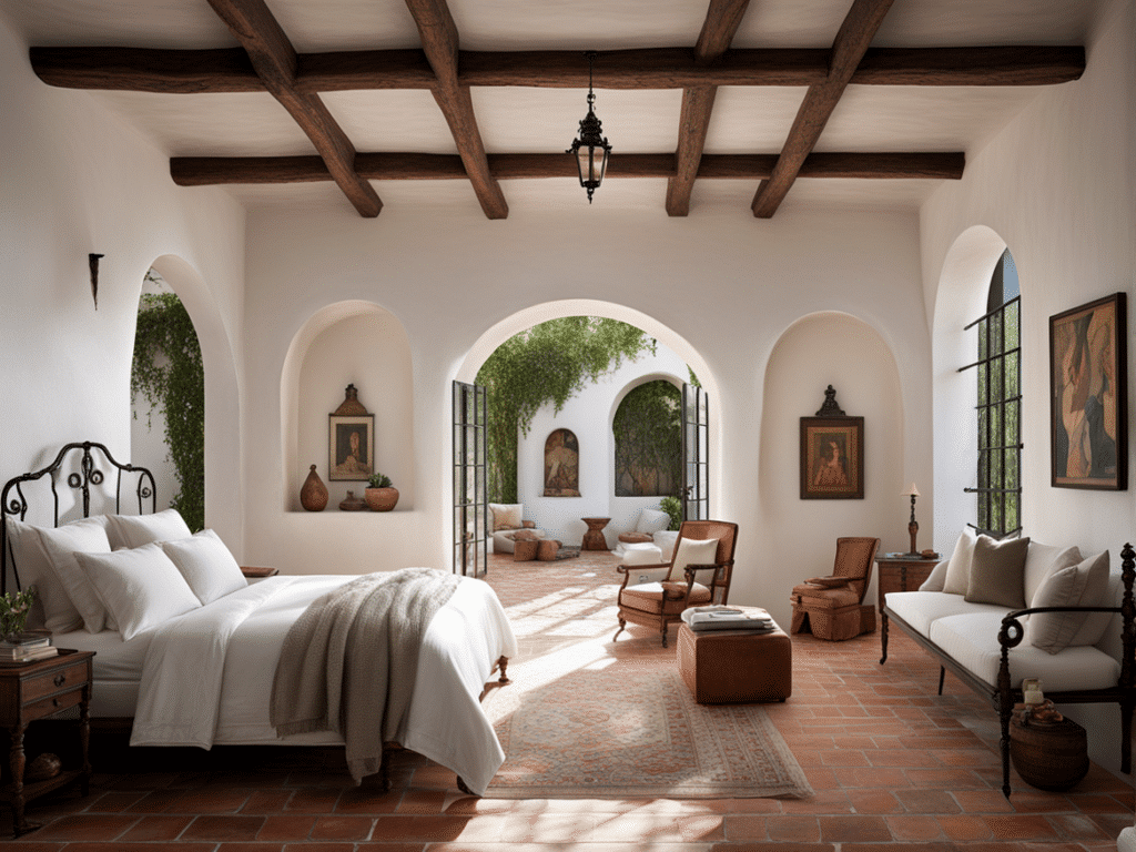 Spanish style house bedroom