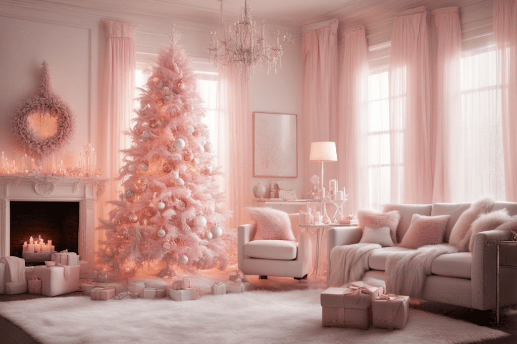 pink Christmas tree decorations