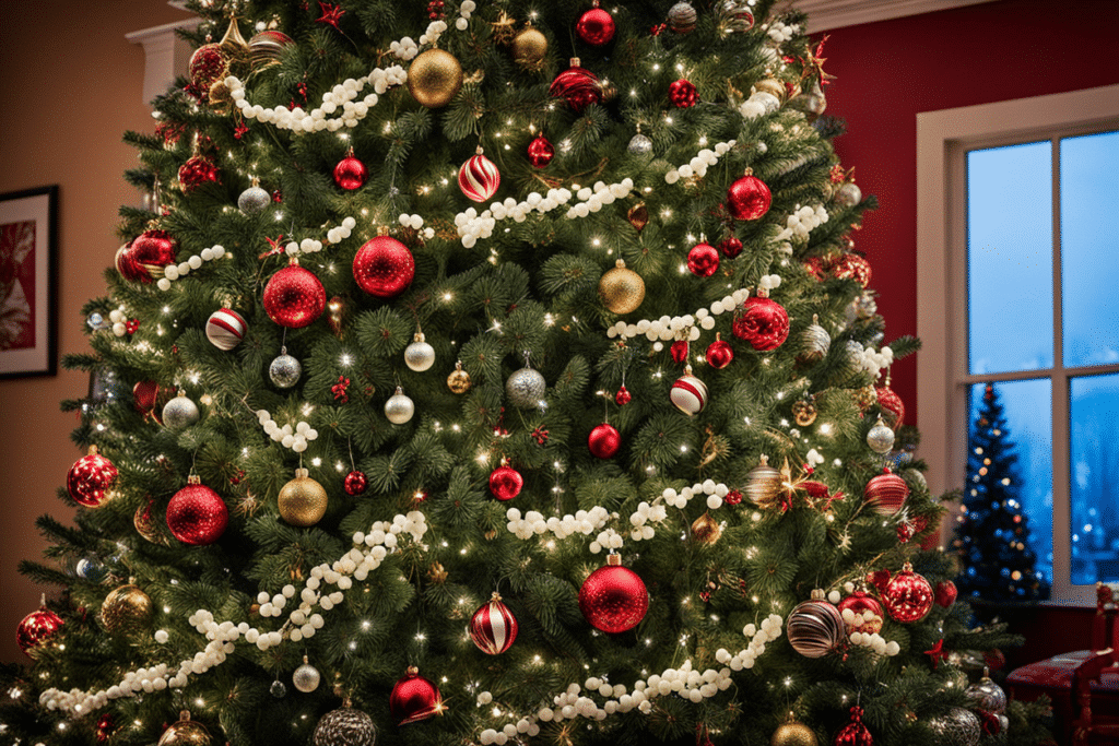 red Christmas tree decorations