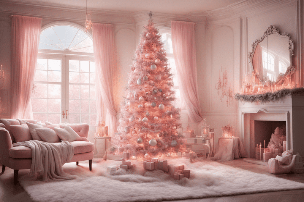 pink Christmas tree decorations