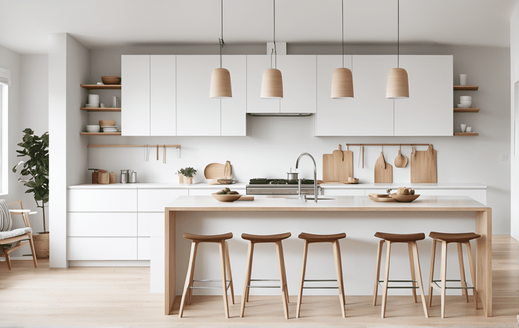 furniture trends 2024 scandanavian minimalist kitchen