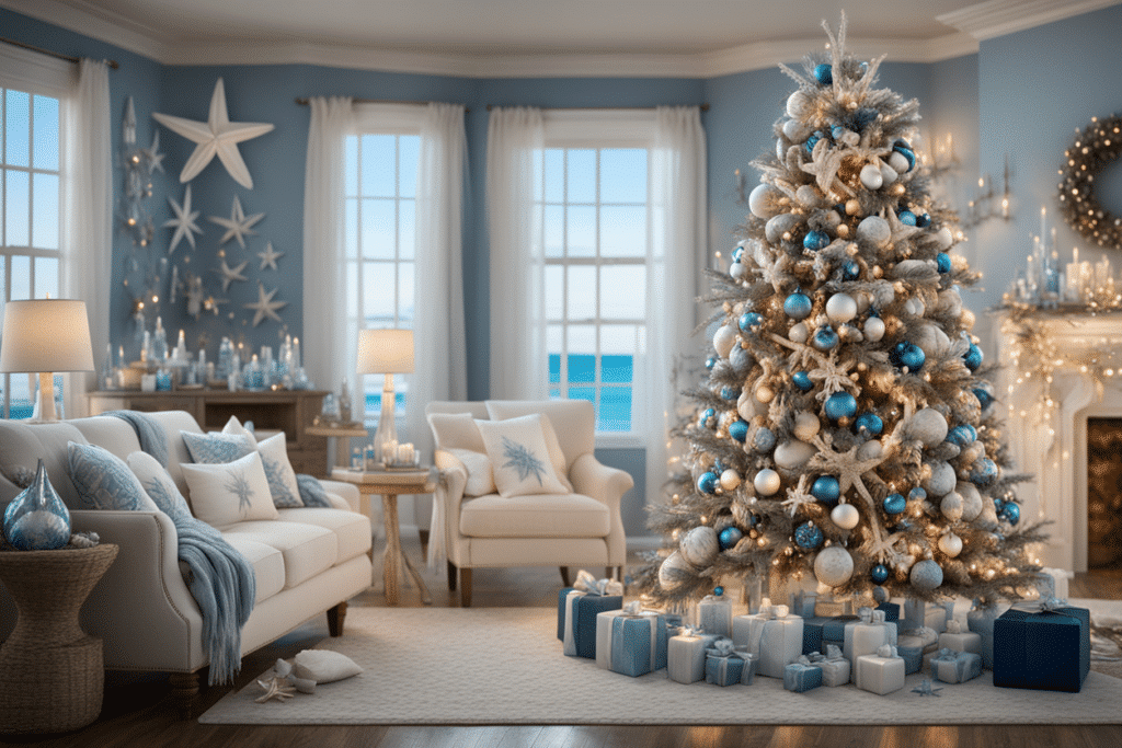 blue Christmas tree decorations