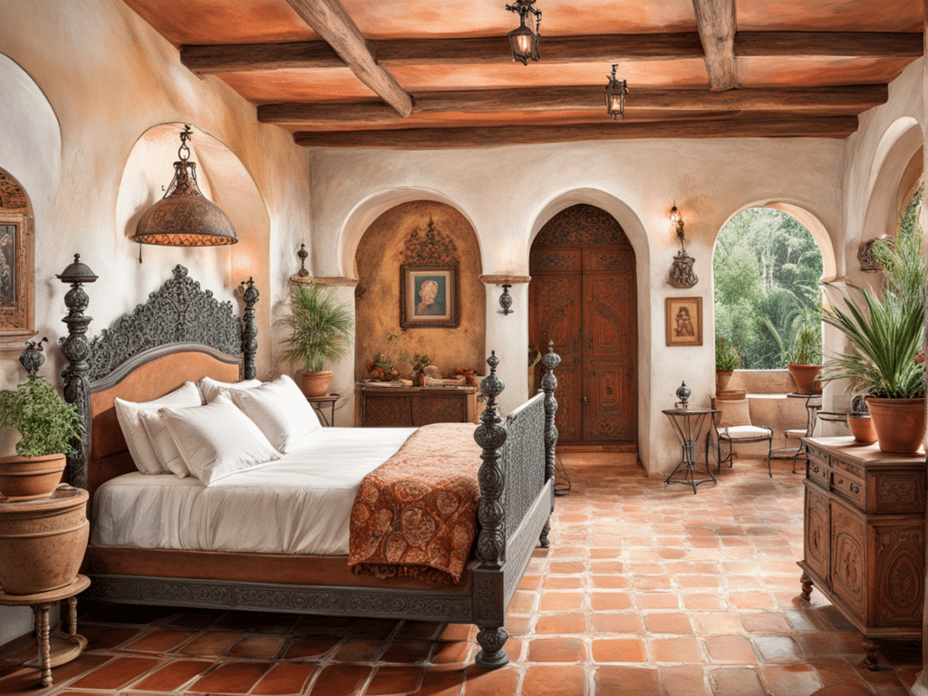 Spanish style house bedroom