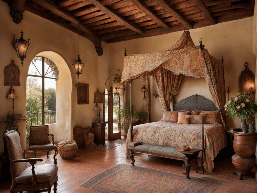 Spanish style house bedroom