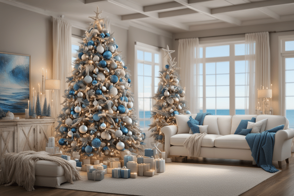 blue Christmas tree decorations ideas