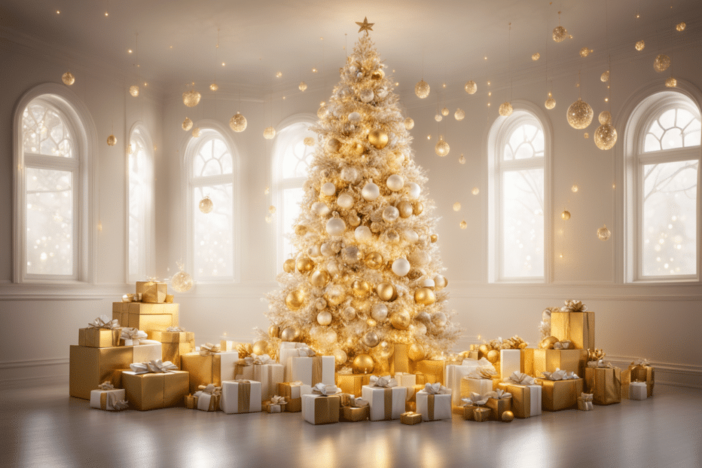 gold Christmas tree decorations ideas