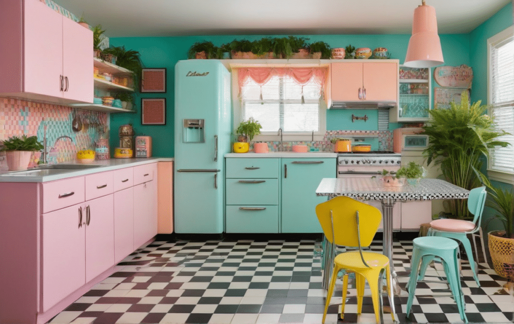 vintage kitschy kitchen decor ideas