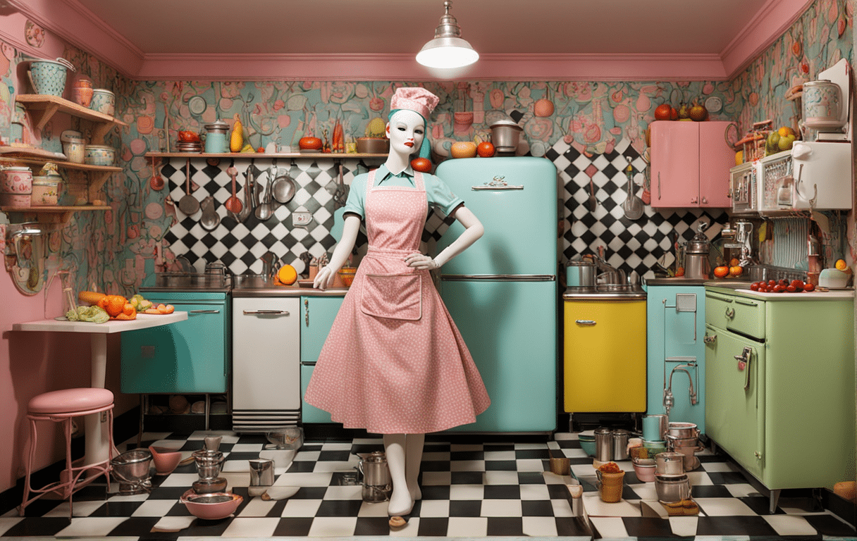 vintage kitschy kitchen decor ideas