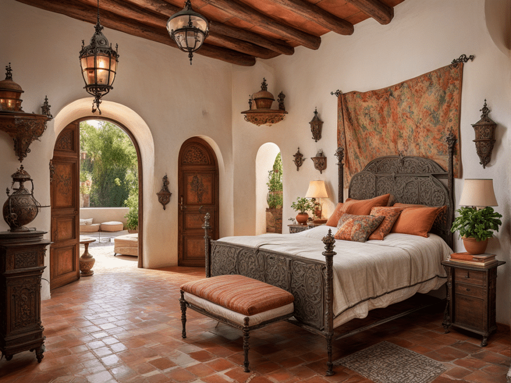 Spanish style house bedroom