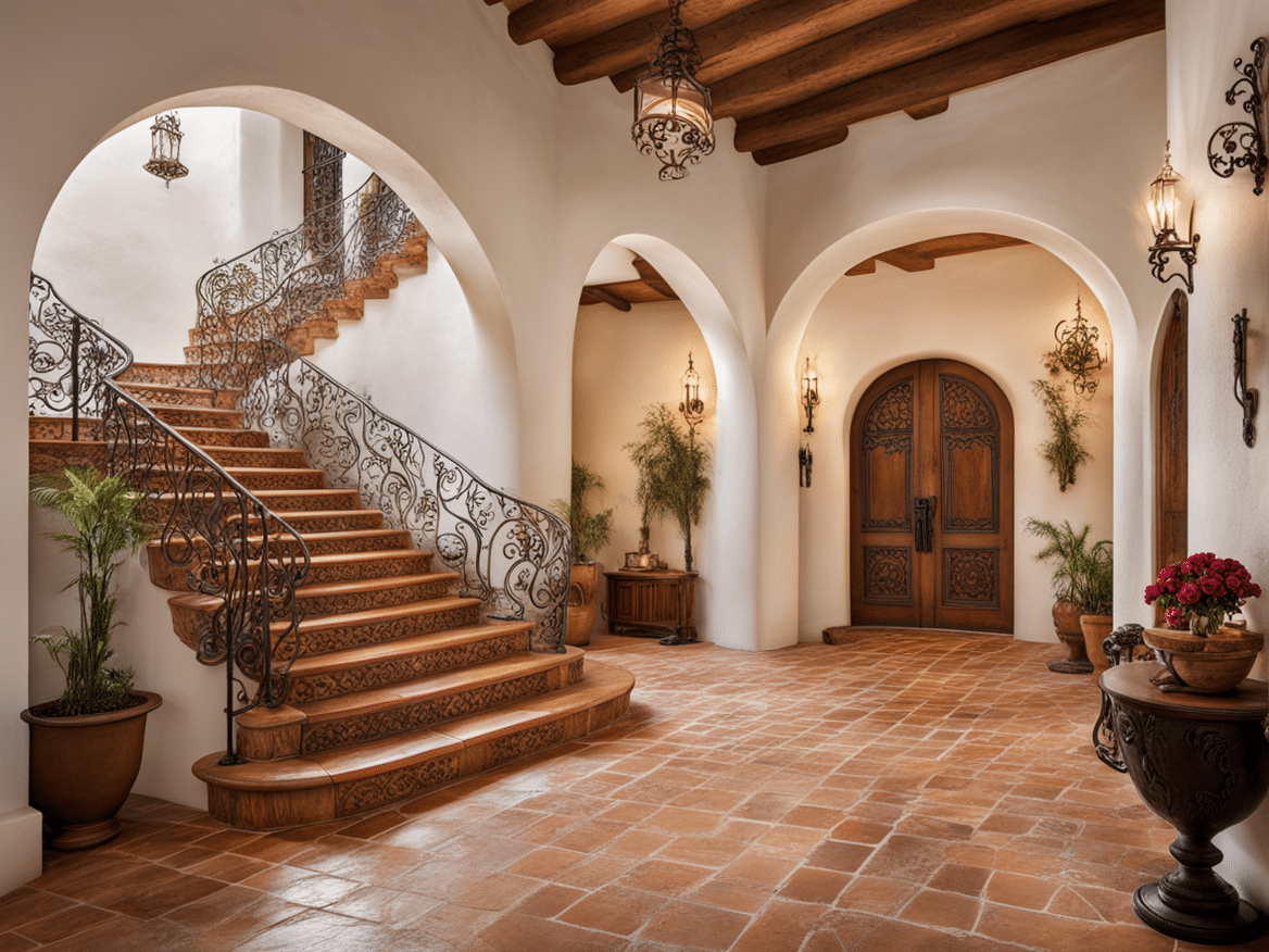 Spanish colonial house staircase