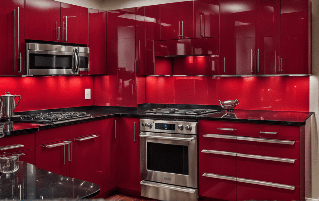 red kitchen cabinets