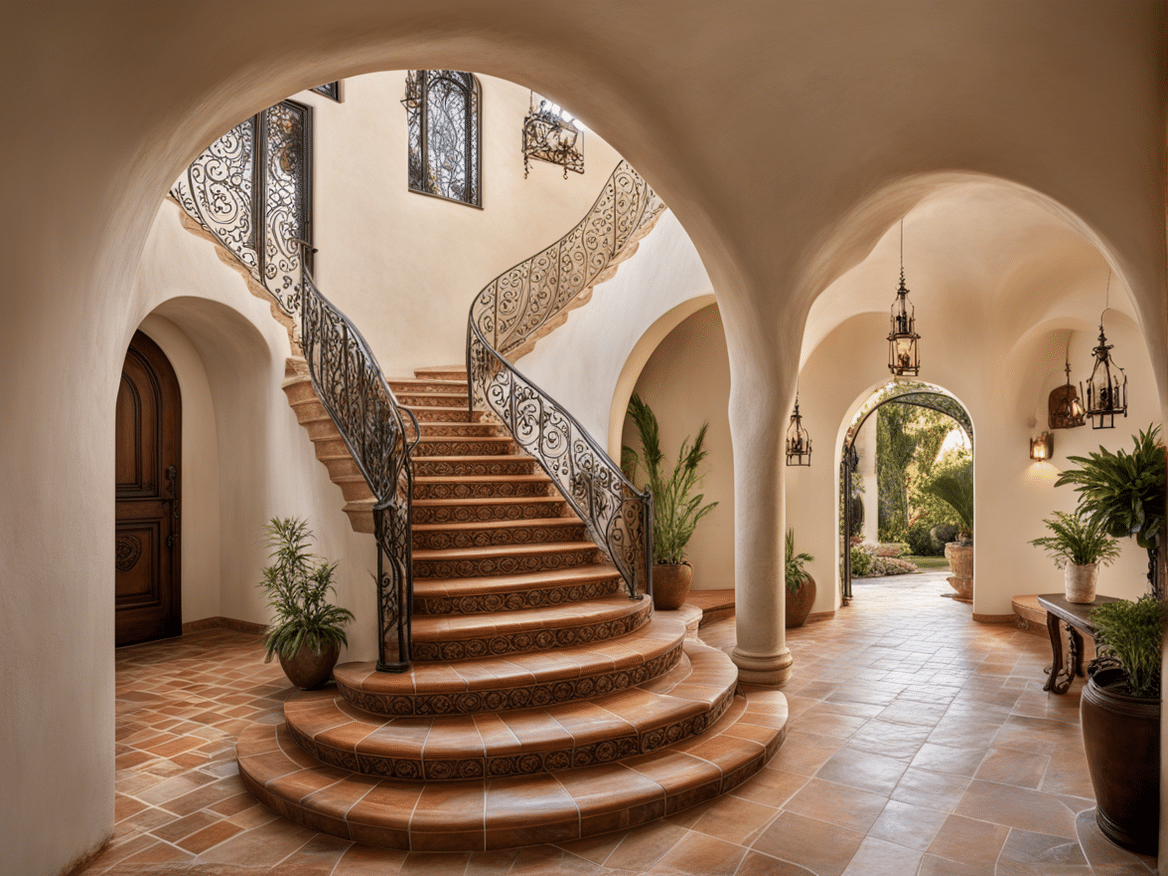 Spanish colonial house staircase