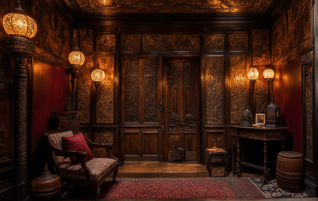 a hidden room victorian style opium den its entrance cleverly concealed