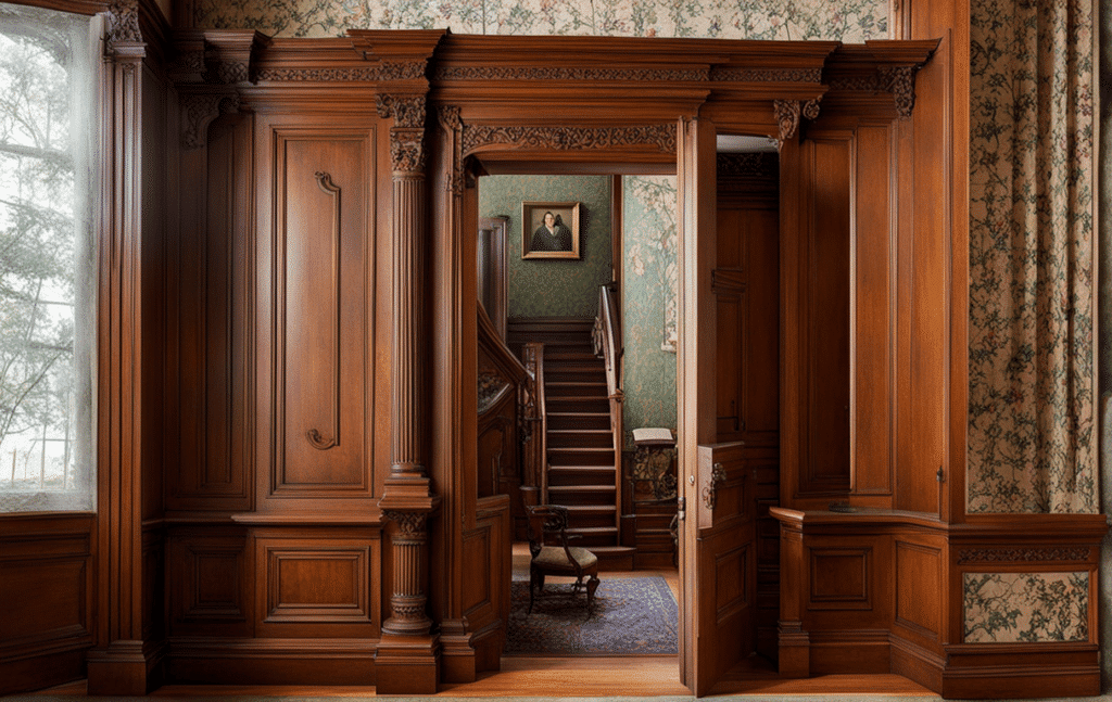 Victorian parlor secret hidden staircase