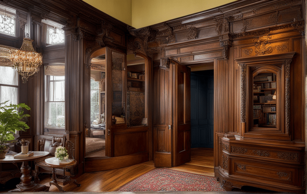 Victorian parlor secret hidden staircase