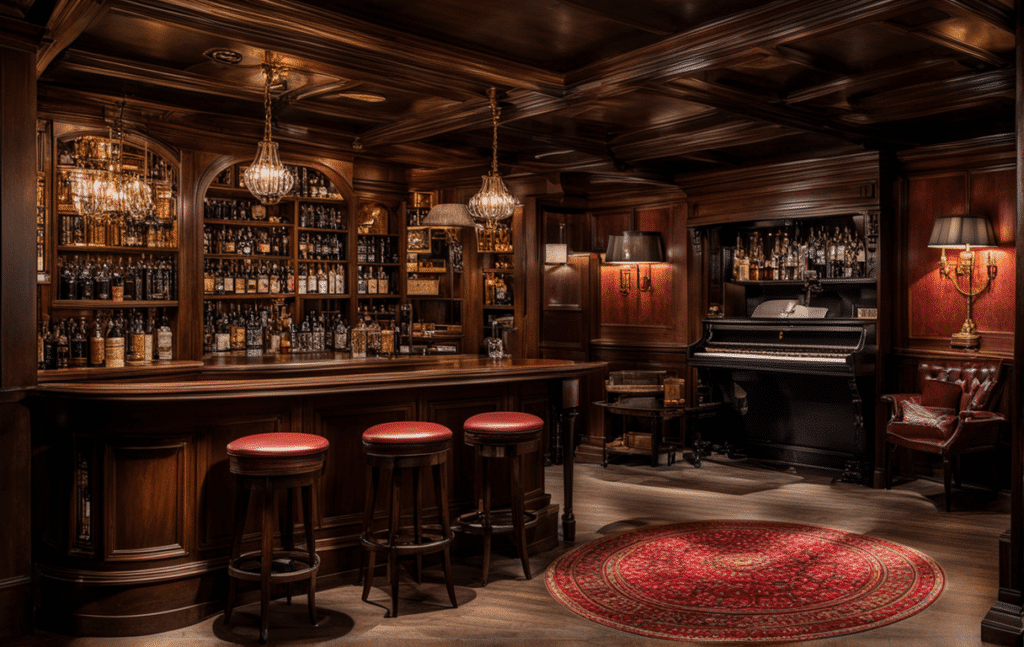 Victorian prohibition era speakeasy secret room