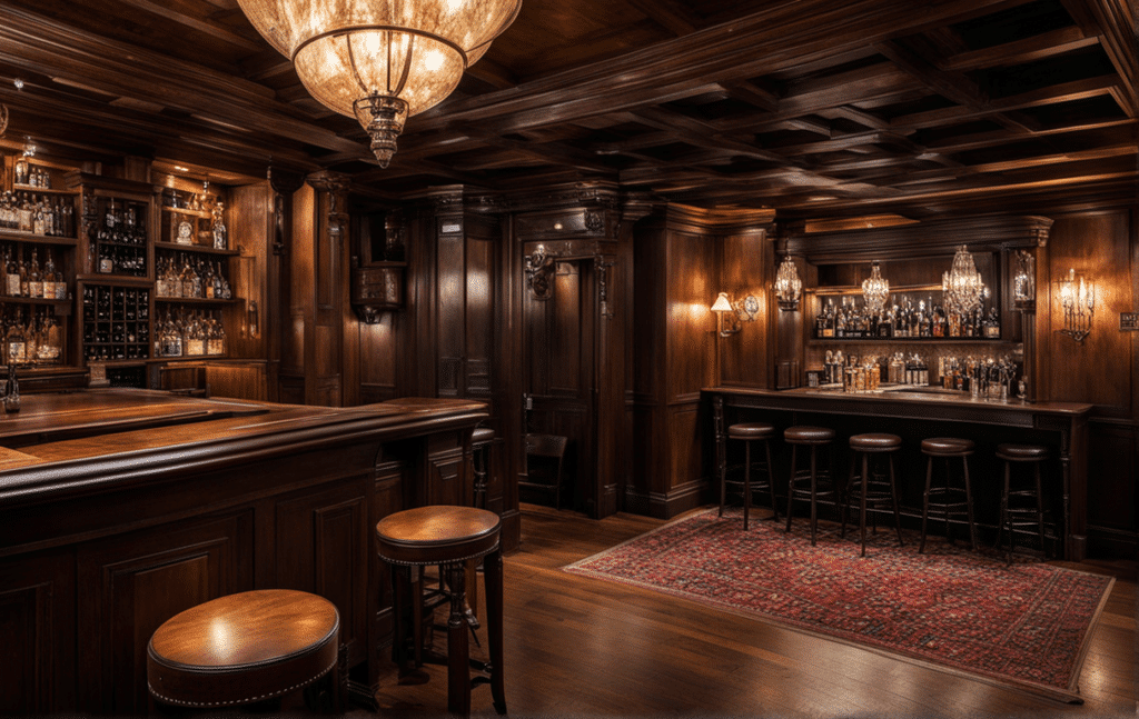 Victorian prohibition era speakeasy secret room