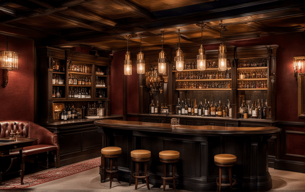 Victorian prohibition era speakeasy secret room