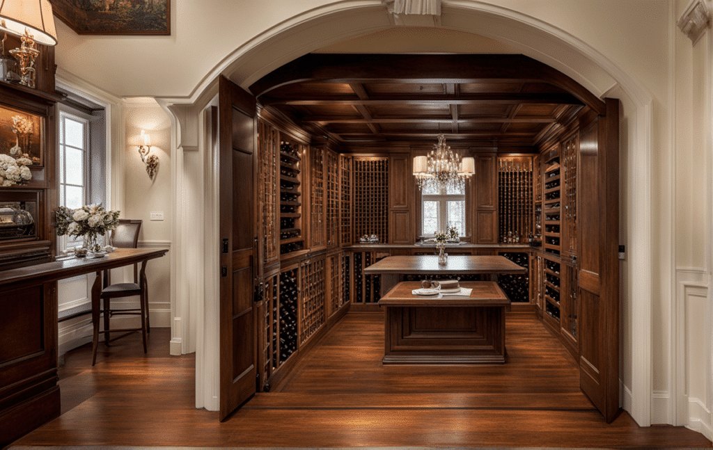 Victorian style hidden room wine cellar