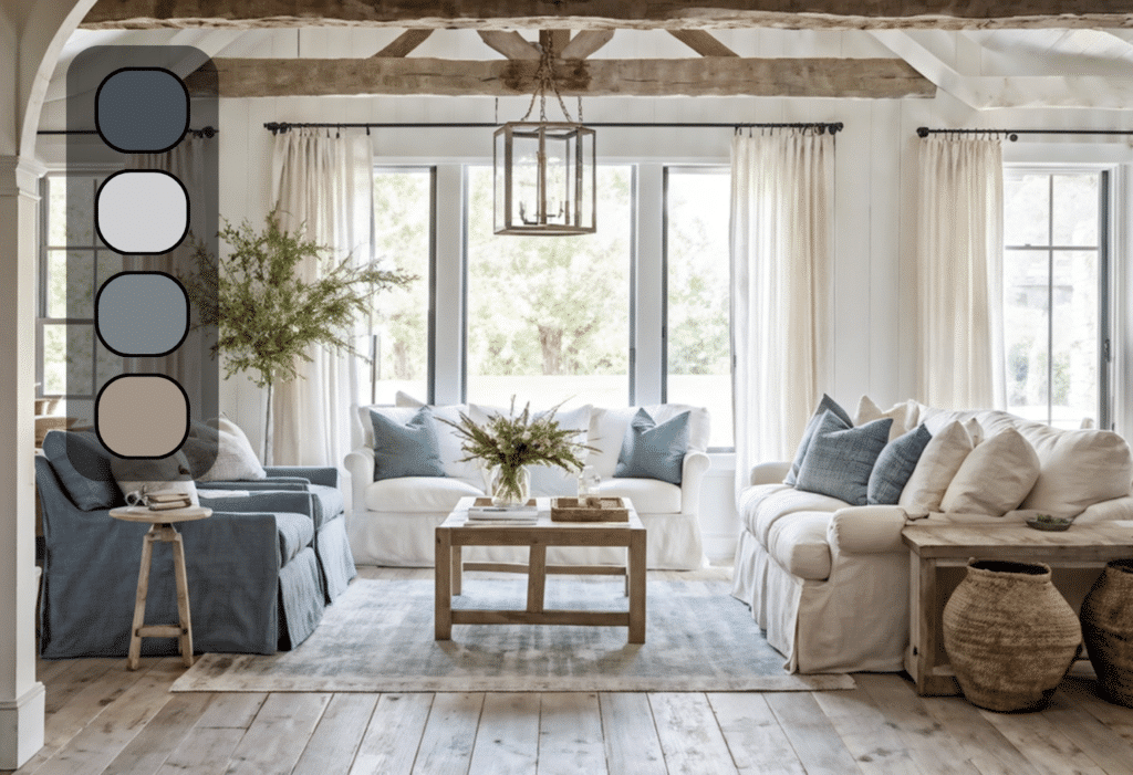 Modern Farmhouse Paint Colors Palette Blues