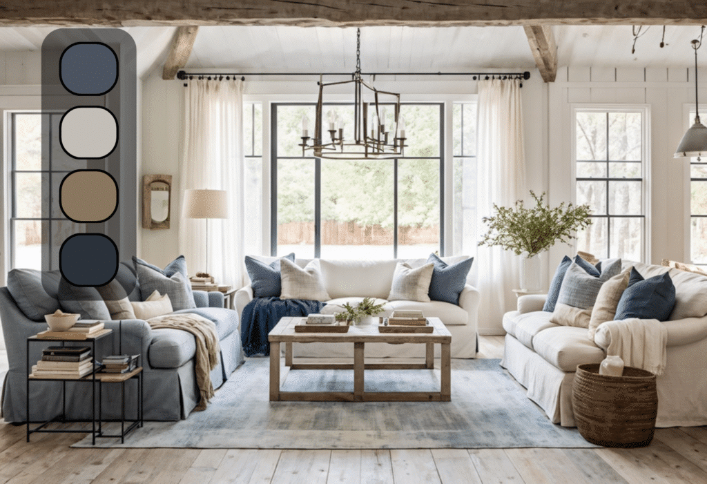 Modern Farmhouse Blue Gray Paint Colors Palette